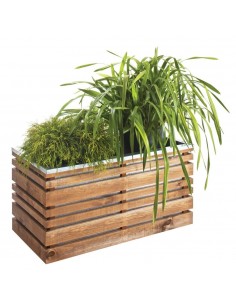 Jardinière LIGN Z en bois traité teinté marron de 50x100 cm