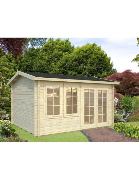 Abri de jardin Iris 11.7 m² avec plancher en bois massif 44 mm
