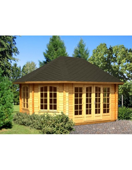Tonnelle de jardin Hanna 20.3 m² avec plancher en bois massif 44 mm