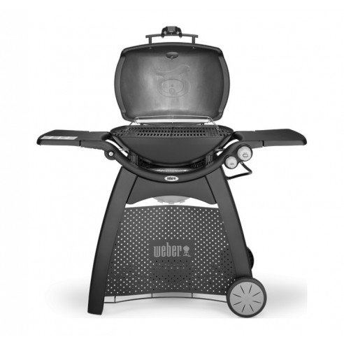 Barbecue au gaz Q3200 avec chariot en acier noir - 140x70x144 cm