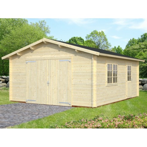 Garage Roger 25 m² au choix en bois massif  44 mm