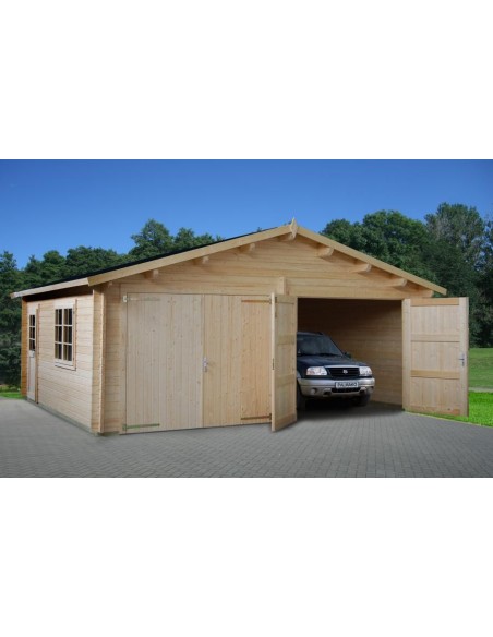 Double garage Roger 30 m² au choix en bois massif  44 mm