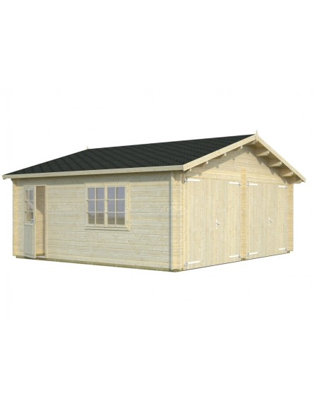 Double garage Roger 30 m² au choix en bois massif  44 mm