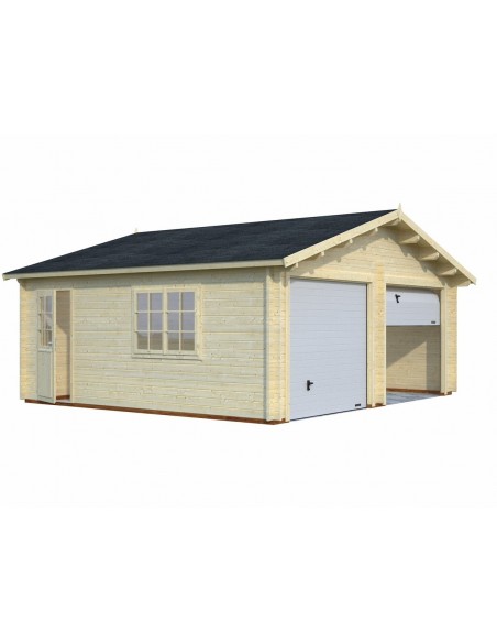 Double garage Roger 30 m² au choix en bois massif  44 mm