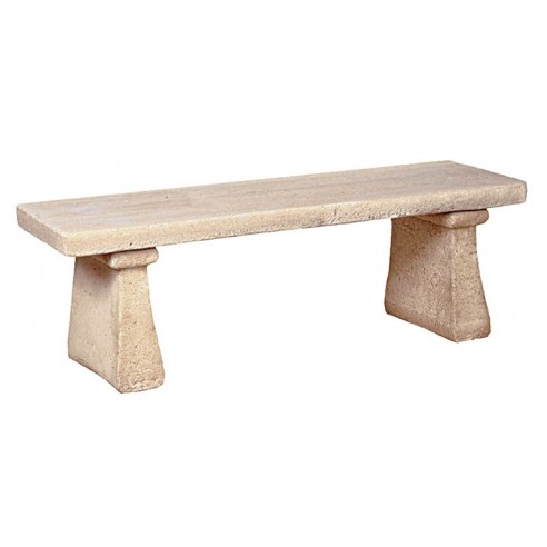 Achat Banc droit simple 123 cm en pierre reconstituée - Hairie Grandon