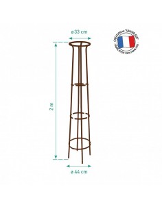 Tuteur colonne corset col évasé fer vieilli