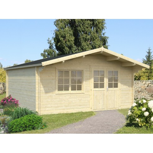 Abri de jardin Britta 19.7 m² en bois massif 40 mm