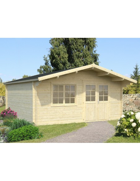 Abri de jardin Britta 19.7 m² en bois massif 40 mm