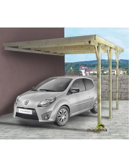 Carport HENRI adossable traité autoclave de 14.8 m²