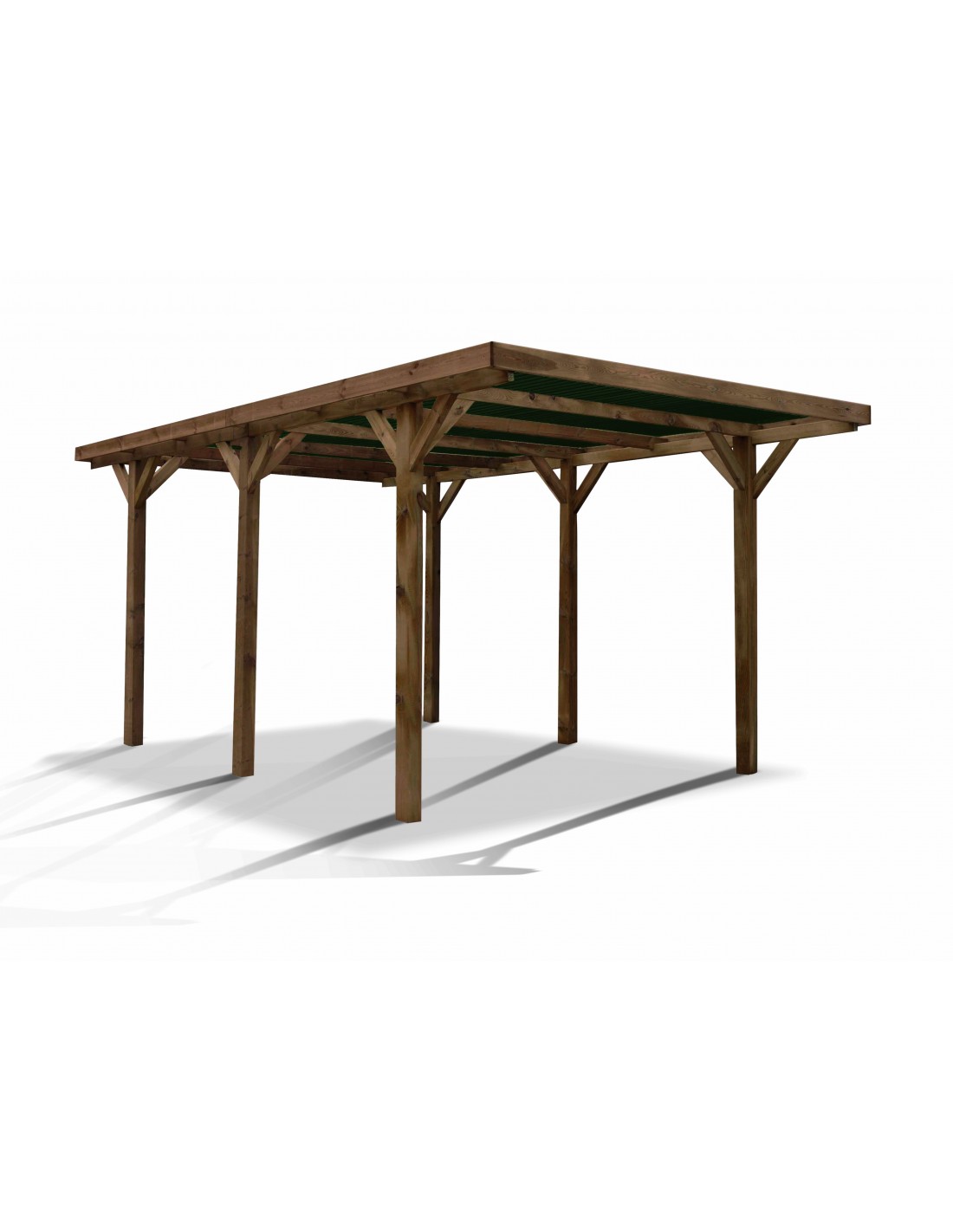 Carport Enzo 15 7 M Traite Autoclave Teinte Marron Serres Et Abris
