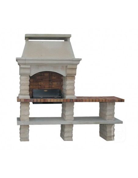 Barbecue Rustique à charbon de bois avec 1 ou 2 tables