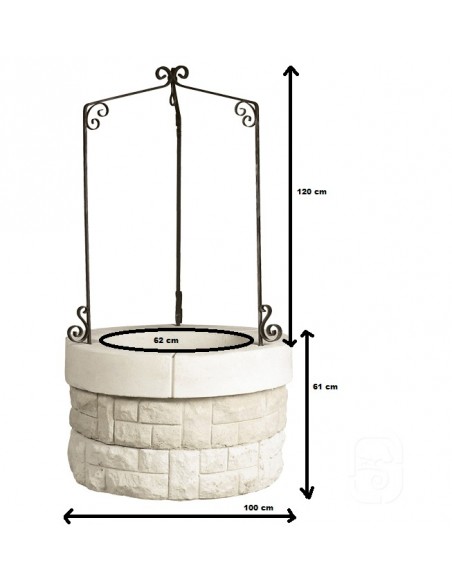 Puits Saintongeais Ø 100 cm + support H.181 cm Grandon