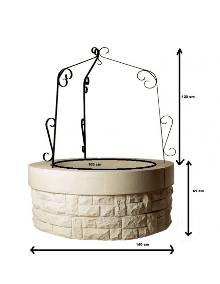 Puits Saintongeais Ø 140 cm + support H.181 cm