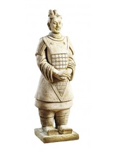 Statue Guerrier Chinois Xian H.102cm patiné vieilli