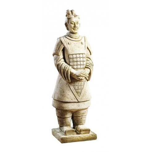 Statue Guerrier Chinois Xian H.102cm patiné vieilli