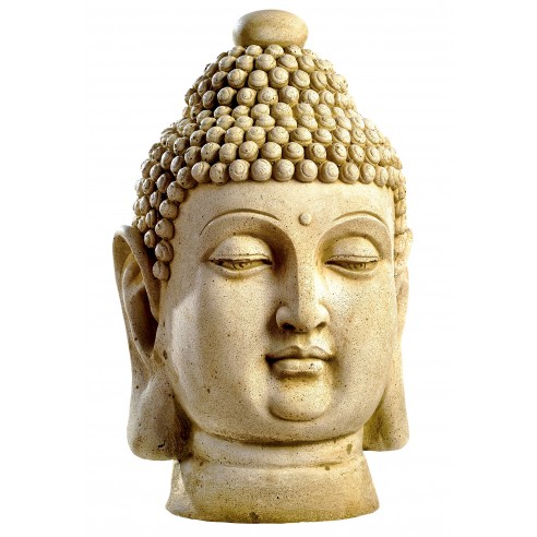 Statue Tête de bouddha H.60 cm patinée vieillie