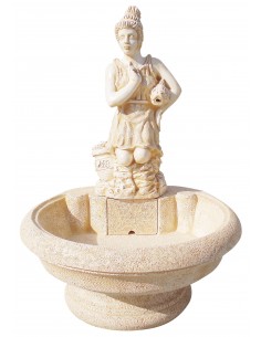 Fontaine centrale Diana ocre en pierre reconstituée