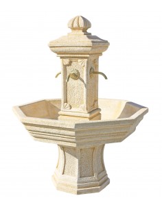 Fontaine centrale Adonis ocre en pierre reconstituée