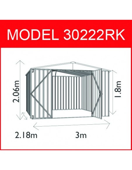 Abri en métal Fraser 6.4 m²