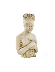 Statue Buste de femme H.60 cm patinée vieillie