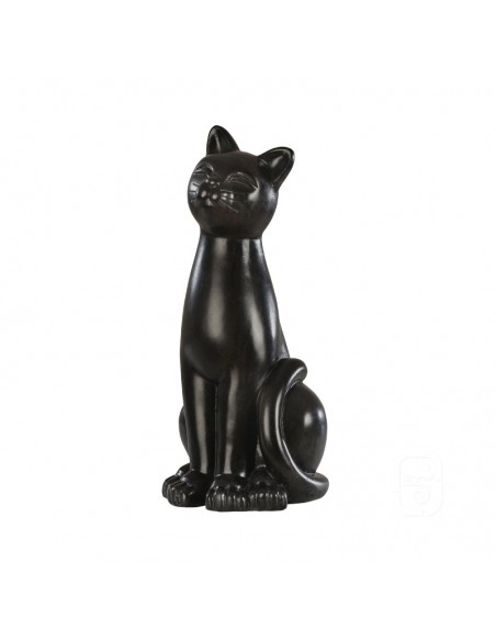 Chat déco H.42 cm noir ou ivoire