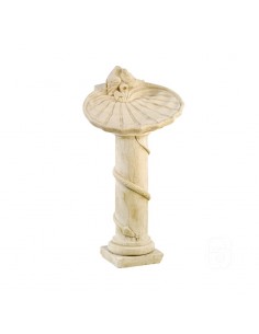 Bain d'oiseaux sur colonne H.81 cm patiné vieilli