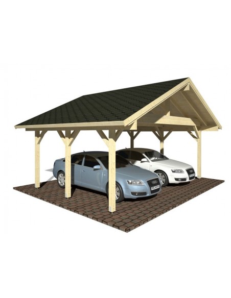 Carport Robert 32.4 m² avec poteaux 12x12 lamellé-collé