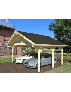 Carport Robert 32.4 m² avec poteaux 12x12 lamellé-collé