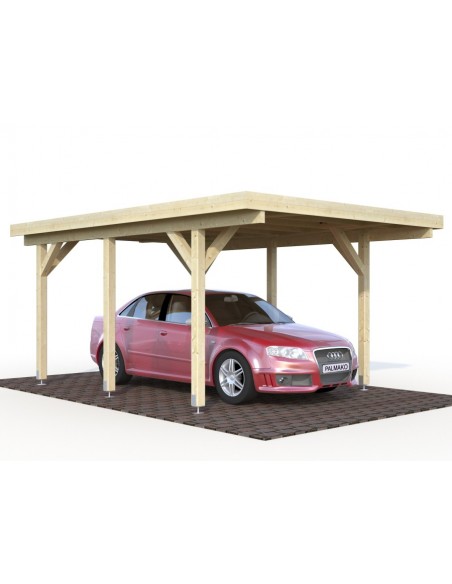 Carport Karl 18.4 m² avec poteaux 12x12 lamellé-collé