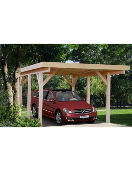 Carport Karl 18.4 m² avec poteaux 12x12 lamellé-collé