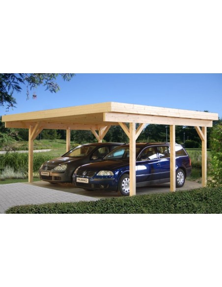 Carport Karl 30 m² avec poteaux 12x12 lamellé-collé