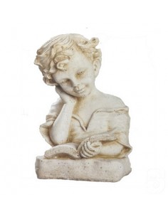 Statue fillette au livre H.24 cm patinée vieillie