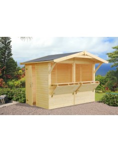 Abri de jardin Stella 5.2 m² style buvette en bois massif 16 mm