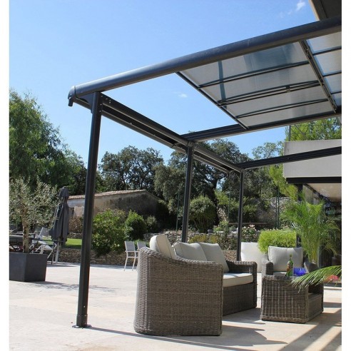 Pergola adossée Azura en aluminium 3,5 x 4 m.