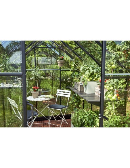 Serre de jardin Qube 5.1 m² en verre trempé sécurit de 3 mm