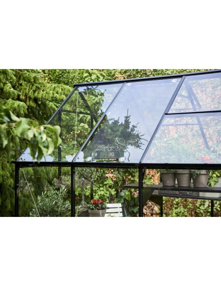 Serre de jardin Qube 3.9 m² en verre trempé sécurit de 3 mm