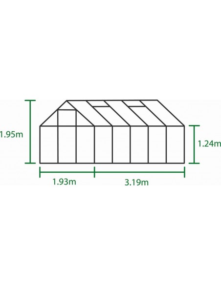 Serre Popular HALLS 6.2 m² - Polycarbonate de 4 mm