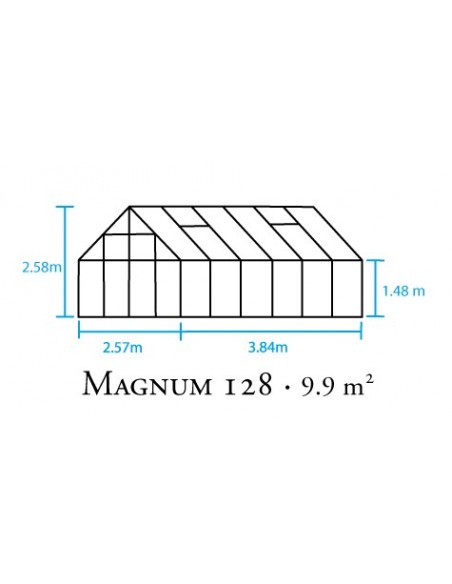 Serre Magnum HALLS 9.9 m² laquée verte en verre trempé 3 mm