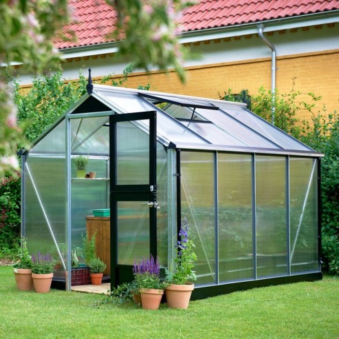 Serre Compact JULIANA+polycarbonate 10mm - Naturel ou anthracite de 5 à 8.2 m²