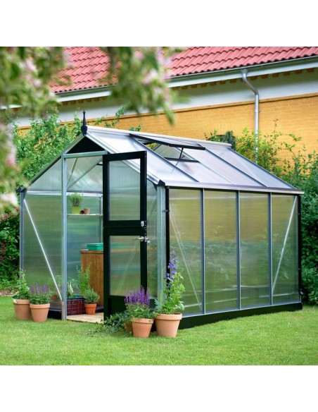 Serre Compact JULIANA+polycarbonate 10mm - Naturel ou anthracite de 5 à 8.2 m²