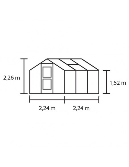 Serre Compact JULIANA+polycarbonate 10mm - Naturel ou anthracite de 5 à 8.2 m²