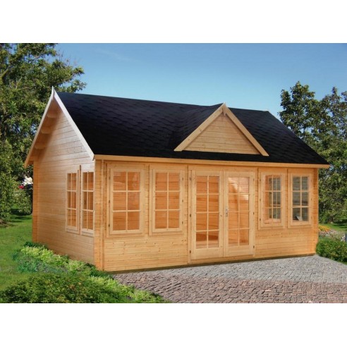 Abri de jardin Claudia 20 m² habitable avec plancher en bois massif 44 mm