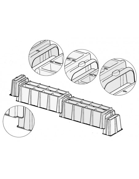 Lot de 3 tunnels de forçage Modul'o 40+2 embouts+10 piquets