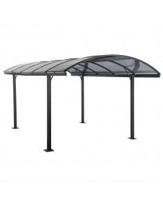 Achat Carport Belize Noir - 2,94 x 5 x 2,23/2,50 - Aluminium, acier et polycarbonate - Héspéride