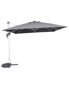 Parasol déporté Équador 3x3 m Ardoise avec LED - Hespéride