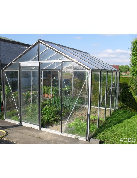 Serre de jardin R305H 11.35 m² en aluminium verre trempé sécurit - ACD