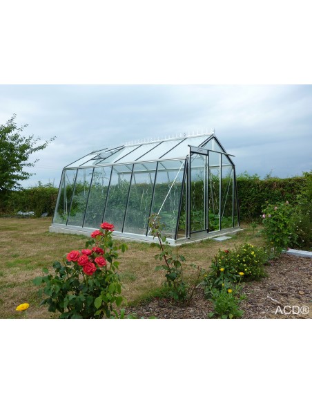 Serre de jardin S106H 13.62 m² en aluminium verre trempé sécurit