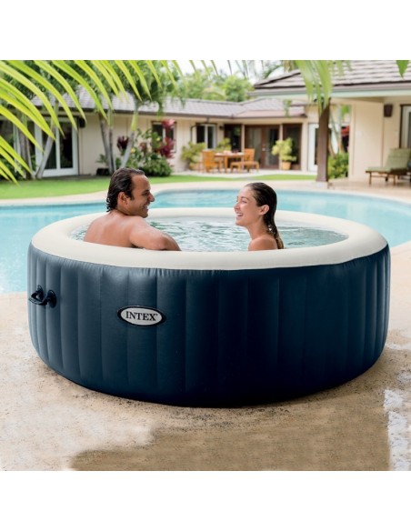 Spa gonflable Intex Pure Spa Bulles LED 4 places - Blue Navy - 1.96 x 0.71 cm