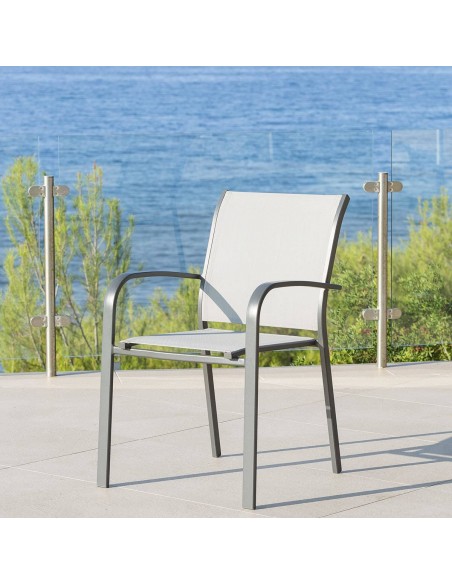 Achat Fauteuil empilable Essentia Graphite galet - Hésoéride