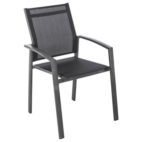 Fauteuil de jardin Axiome Empilable - Poivre Graphite - Hespéride